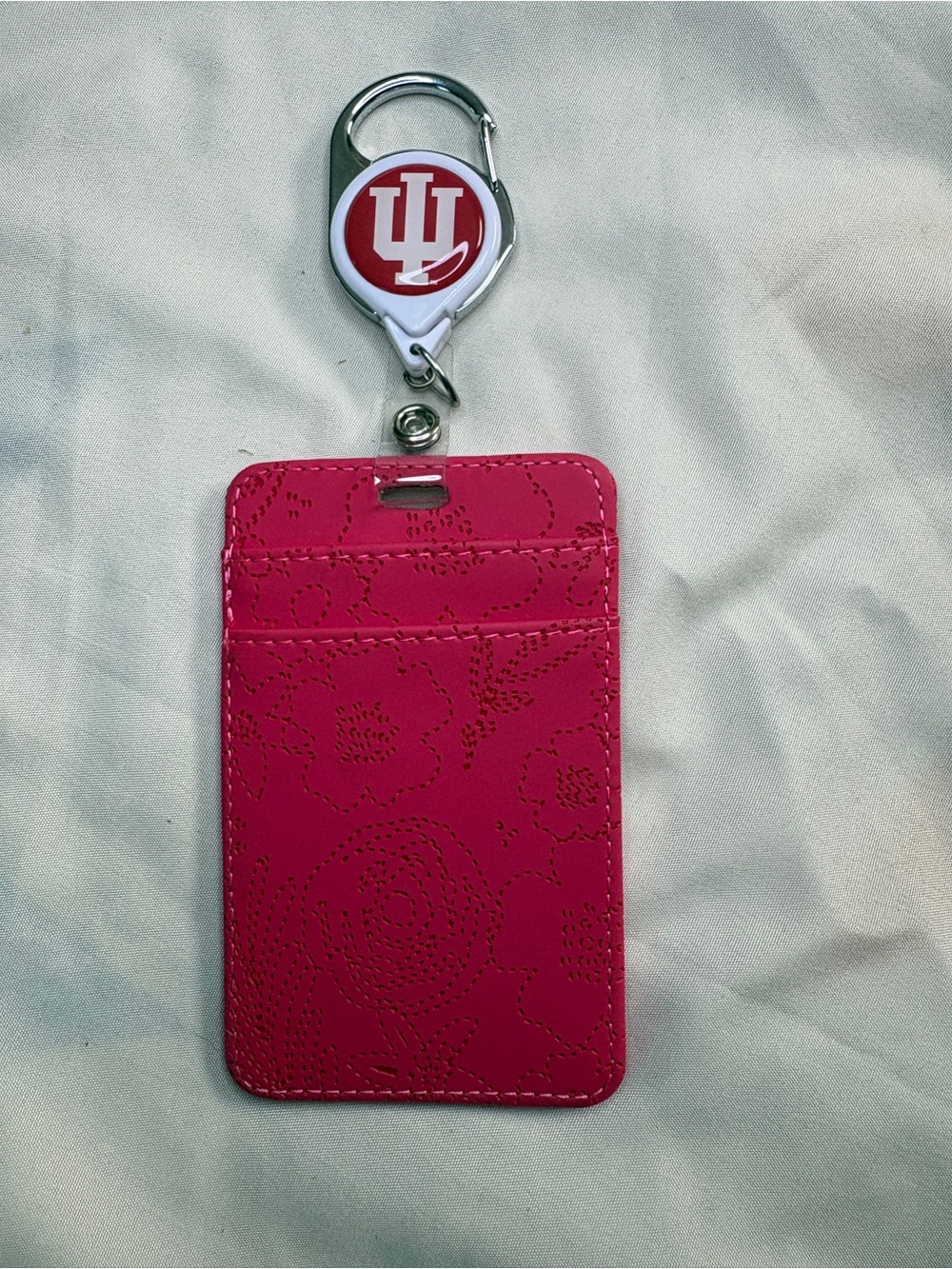 Indiana University ID Badge Holder-Pink